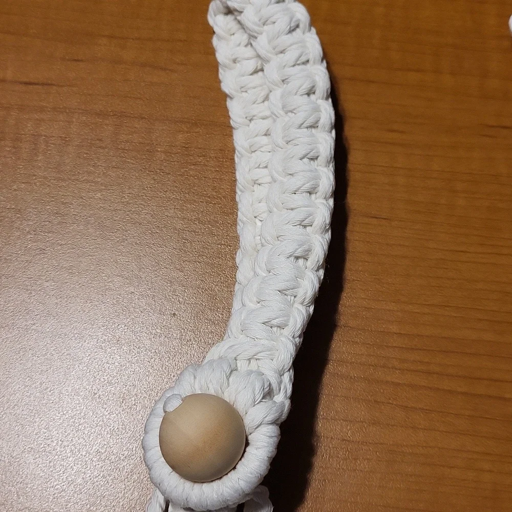 Handcrafted Off White Macramé Curtain Tie Backs  Set Of 2 New